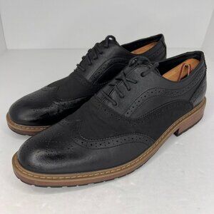 Perry Ellis Portfolio Mens Alfred Black Wing Tip Oxford Size 10.5 Dress Shoes